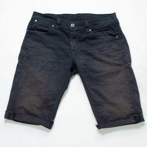 LEVI'S Denim Jeans Skinny W29 Men's Jean Shorts Black Cut. Worn just right